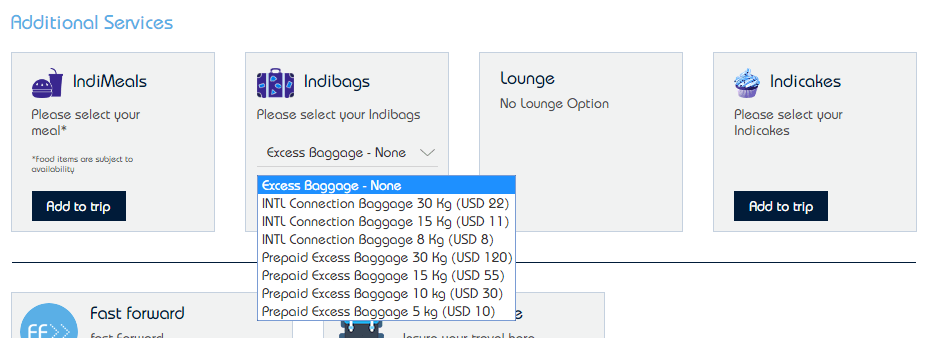 IndiGo Air Srinagar - Delhi Excess Baggage Fees